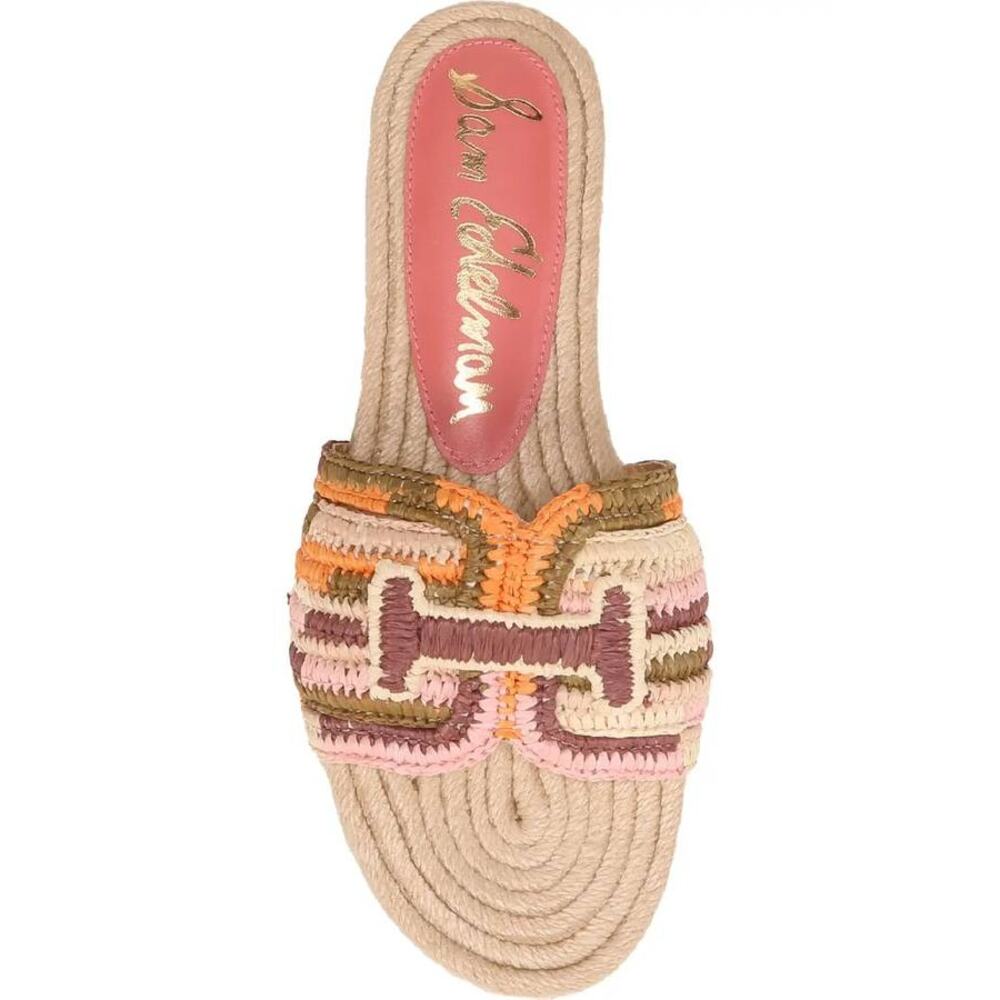 Sam Edelman Miya Woven Slide Sandals in Indie Pink Multi 6 - Picture 6 of 6